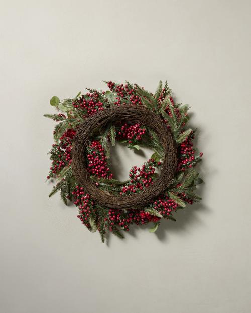 26" Flocked Berry Wreath - Gallery Image #3