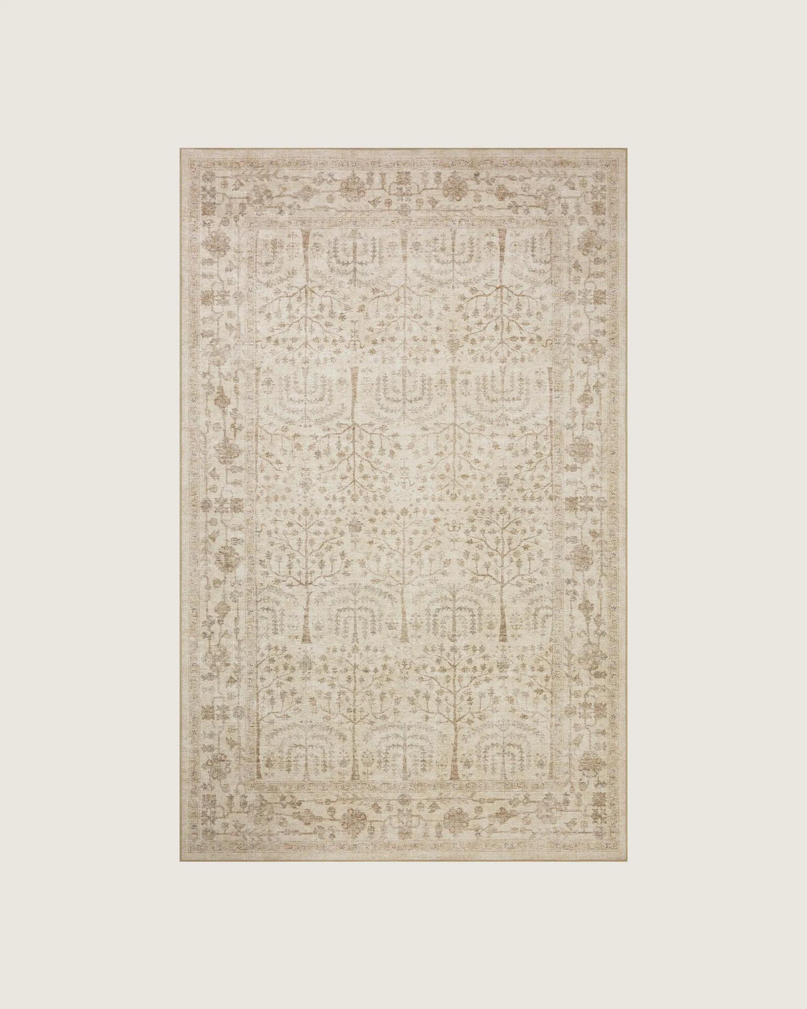 Lorene Washable Printed Rug - Ivory / Stone 8’6” x 11’6”