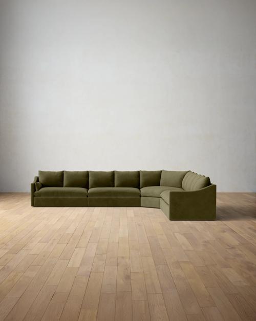 Leighton Slope Arm 5-Piece Grand Wedge Sectional - Gallery Image #2
