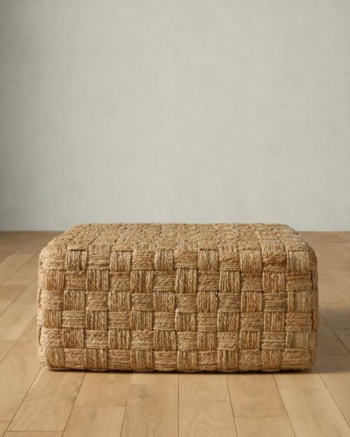 Woven Jute Cocktail Ottoman - Gallery Image #2