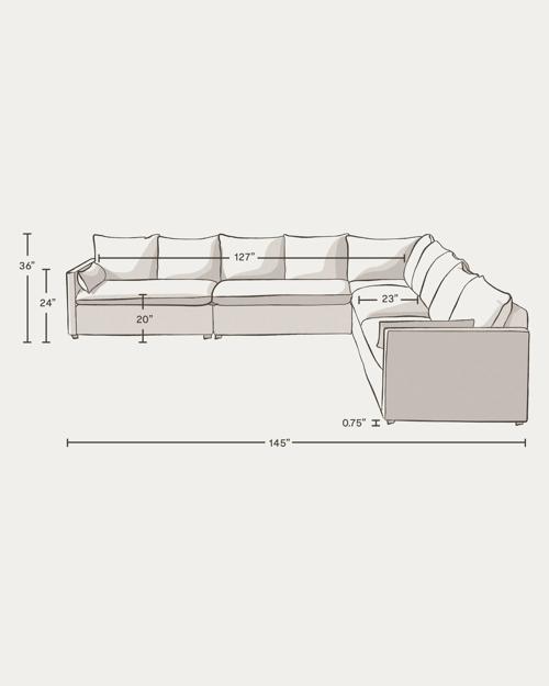 Leighton Track Arm 5-Piece Grand Corner Sectional - Gallery Image #4