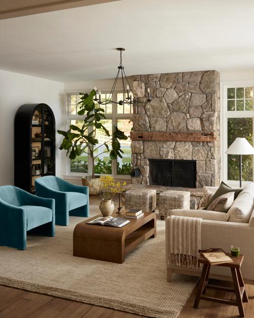 Living Room featuring Ryder Sofa, Pierre Coffee Table and Blue Burton Chair 