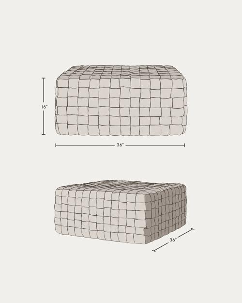 Woven Jute Cocktail Ottoman - Gallery Image #9