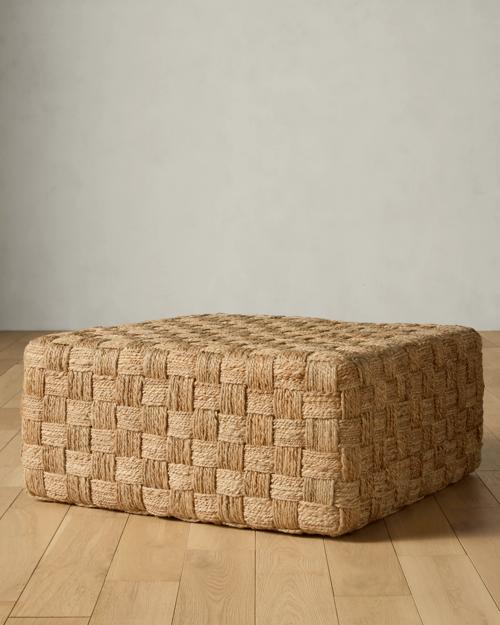 Woven Jute Cocktail Ottoman - Gallery Image #3