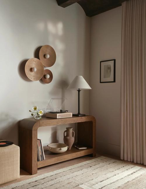 Vignette featuring Pierre coffee table and Latimer Table Lamp