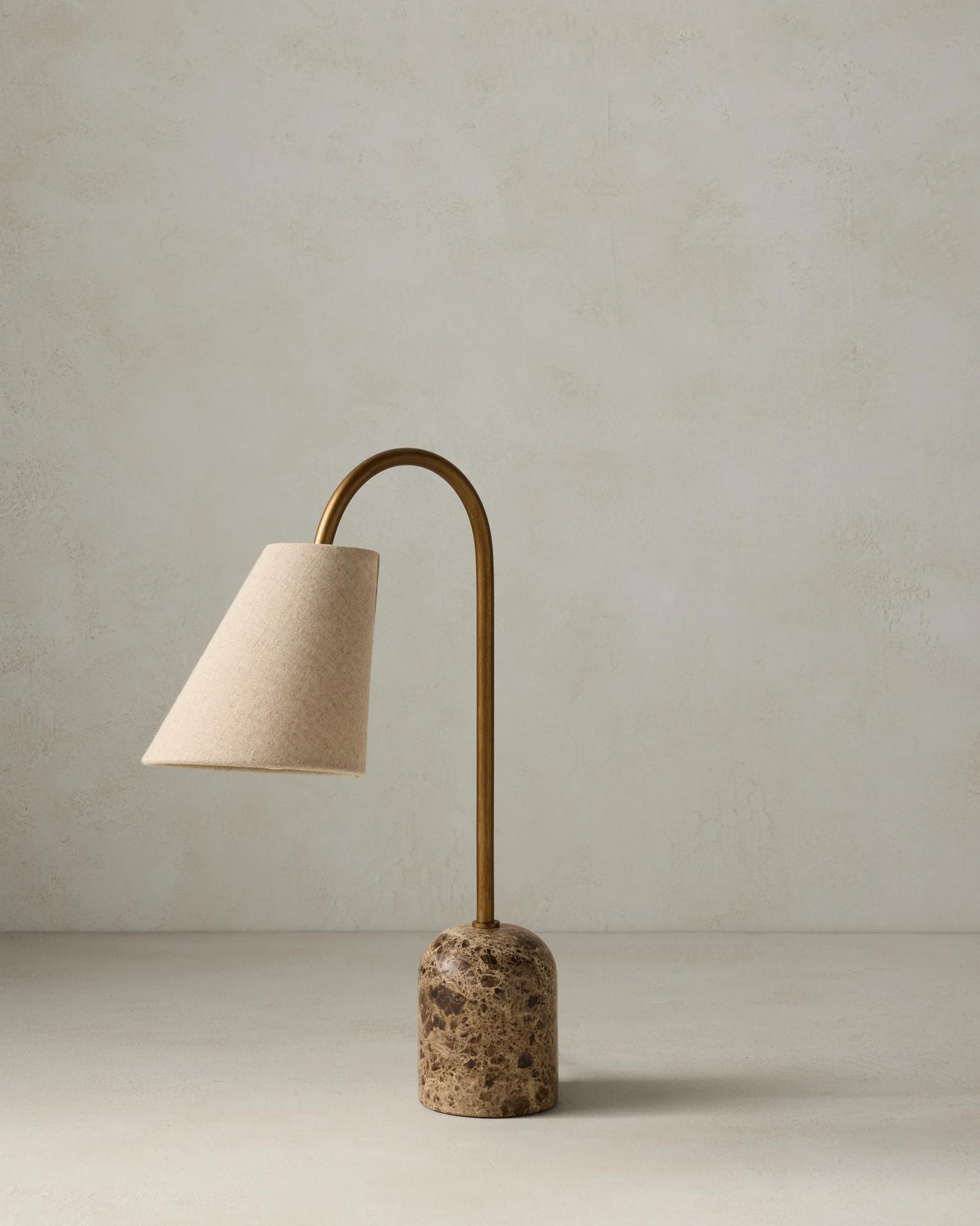 Anwar Table Lamp - Brown / Aged Brass 12.75W x 19H x 6D