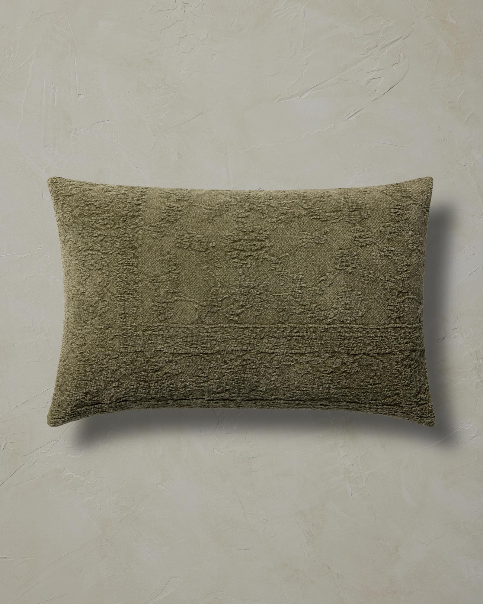 Joon Loloi Aman Pillow - Olive 13'' x 21'' Lumbar pillow with insert