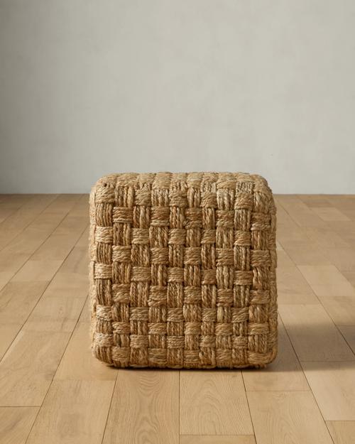 Woven Jute Cube Ottoman - Gallery Image #1