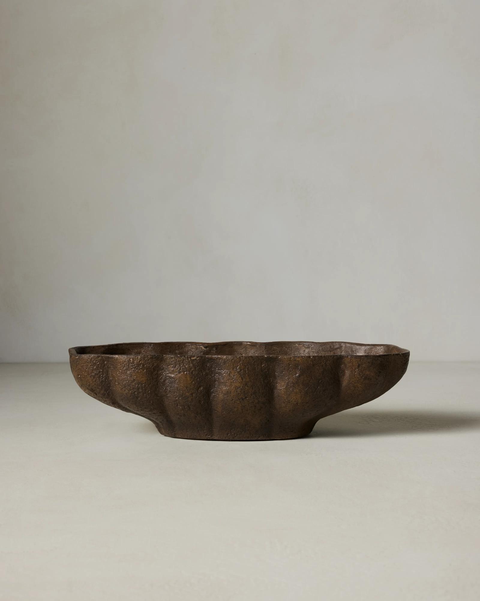 Virgo Trough Bowl - Brown 18W x 4.5H x 7.75D