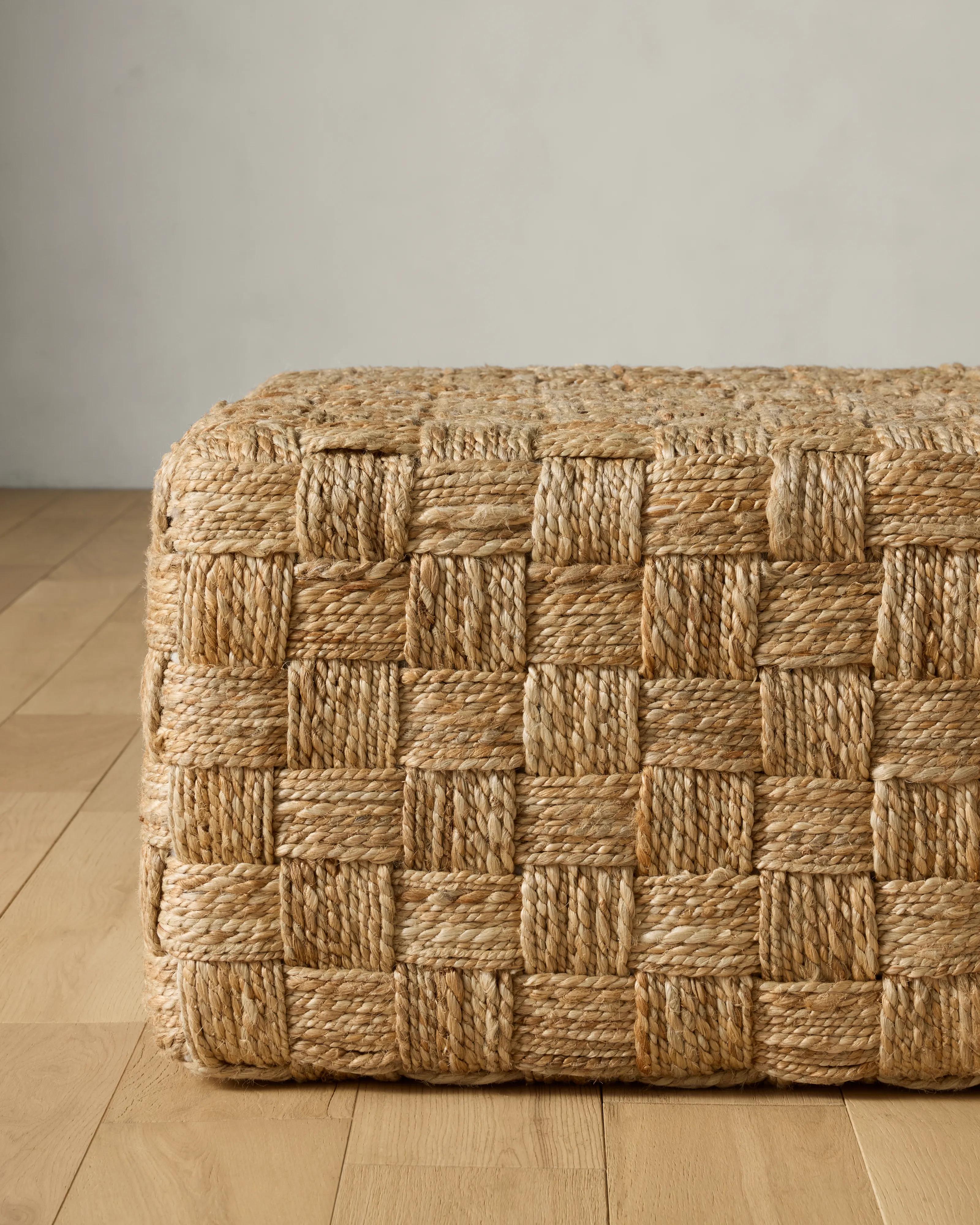 Woven Jute Cocktail Ottoman | Joon Loloi