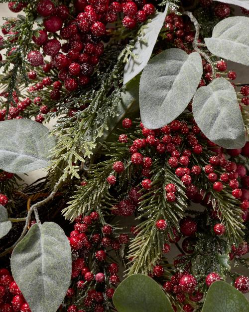 26" Flocked Berry Wreath - Gallery Image #4