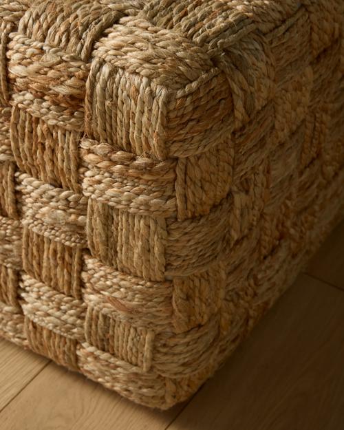 Woven Jute Cocktail Ottoman - Gallery Image #6