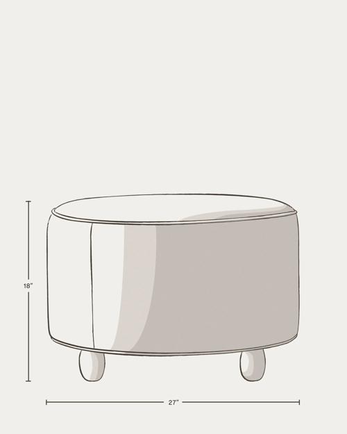 Brynn Cylinder Ottoman - Gallery Image #5