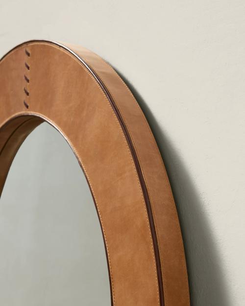 Arno Arched Leather Wall Mirror - Gallery Image #4